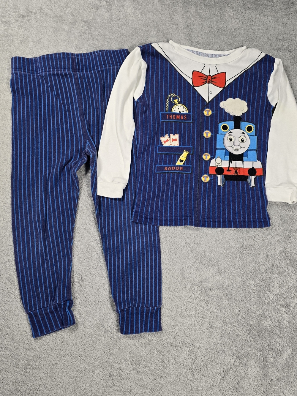 Thomas & Friends Blue Pinstripe Toddler Cotton Pajama Set